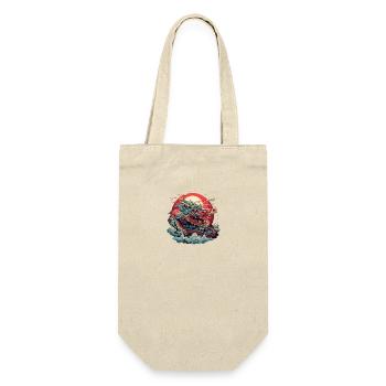Asiatisch Drache Anime Japanisch Meer Wellen - Geschenkbeutel für Flaschen - Natur - Vorne