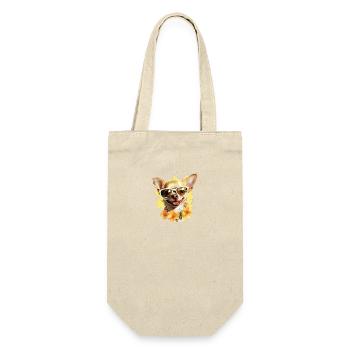 Chihuahua Hund Hunderasse - Geschenkbeutel für Flaschen - Natur - Vorne