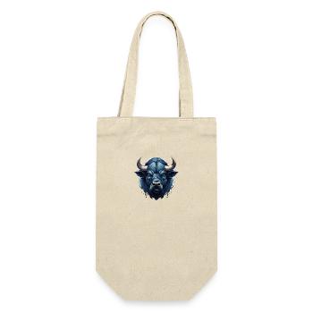 Künstlerische Bison Illustration Wildlife Lover - Geschenkbeutel für Flaschen - Natur - Vorne