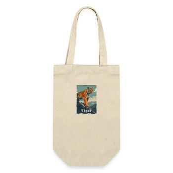 Vintage Tiger Retro Wildtier - Geschenkbeutel für Flaschen - Natur - Vorne