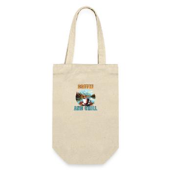 Kaffee und Chill Vintage Berg Natur-Szene - Geschenkbeutel für Flaschen - Natur - Vorne