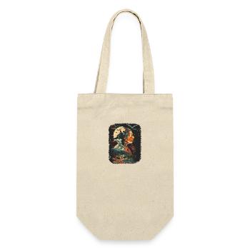 Vintage Wolf Indianer Natur Wildnis - Geschenkbeutel für Flaschen - Natur - Vorne