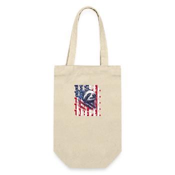Patriotisches Faultier Amerikanische Flagge Tier - Geschenkbeutel für Flaschen - Natur - Vorne