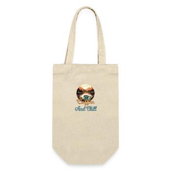 Kaffee und Chill Vintage Berg Natur-Szene - Geschenkbeutel für Flaschen - Natur - Vorne