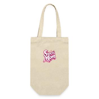 Super Mom Graffiti Style für die Mama Mutter - Geschenkbeutel für Flaschen - Natur - Vorne