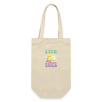 Live Wild Flower Child für einen Hippie - Geschenkbeutel für Flaschen - Natur - Vorne