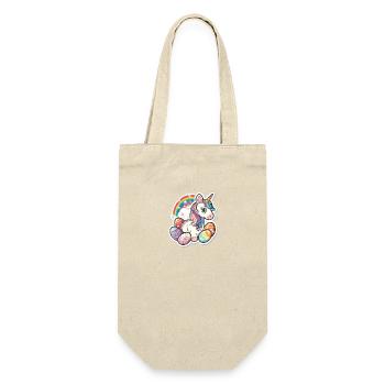 Einhorn Ostern für Kinder Regenbogen und Eier für - Geschenkbeutel für Flaschen - Natur - Vorne