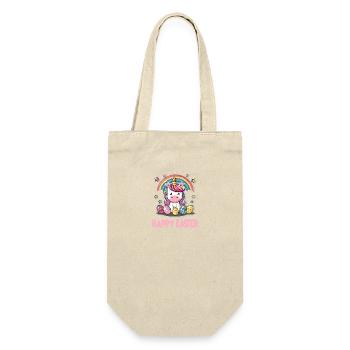 Einhorn Ostern für Kinder Regenbogen und Eier für - Geschenkbeutel für Flaschen - Natur - Vorne