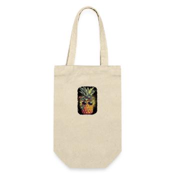 Lustige Ananas mit Sonnenbrille Frucht Tropisch - Geschenkbeutel für Flaschen - Natur - Vorne