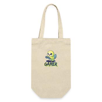 Gaming Wellensittich Gamer Vogel Videospiel - Geschenkbeutel für Flaschen - Natur - Vorne