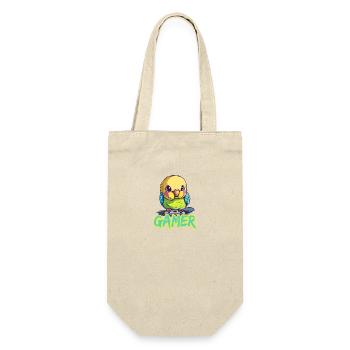 Gaming Wellensittich Gamer Vogel Videospiel - Geschenkbeutel für Flaschen - Natur - Vorne