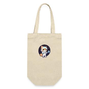 Astronaut Kitty erforscht die kosmische Grenze - Geschenkbeutel für Flaschen - Natur - Vorne