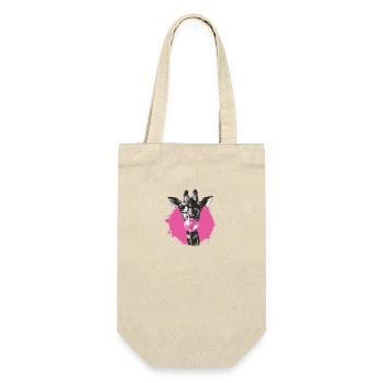 Giraffe mit Sonnenbrille Bubblegum für einen - Geschenkbeutel für Flaschen - Natur - Vorne