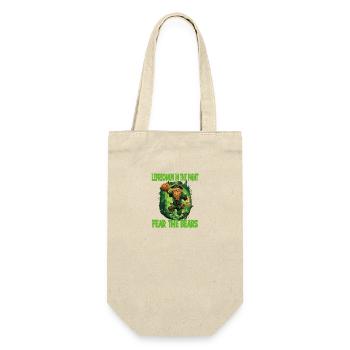 Leprechaun Bart Basketball für einen - Geschenkbeutel für Flaschen - Natur - Vorne