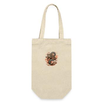 Asiatisch Drache Anime Japanisch - Geschenkbeutel für Flaschen - Natur - Vorne
