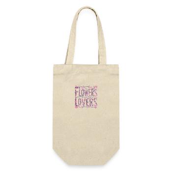 Floristin Flowers Lovers für eine Floristin - Geschenkbeutel für Flaschen - Natur - Vorne