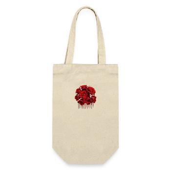Floristin Rosen Rosenstrauß Rose für eine - Geschenkbeutel für Flaschen - Natur - Vorne