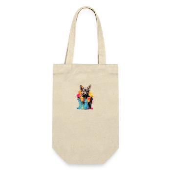 Deutscher Schäferhund Hund Hunderasse - Geschenkbeutel für Flaschen - Natur - Vorne