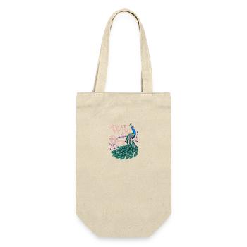 Bunter Pfau Wild And Beauty für Ornithologe - Geschenkbeutel für Flaschen - Natur - Vorne