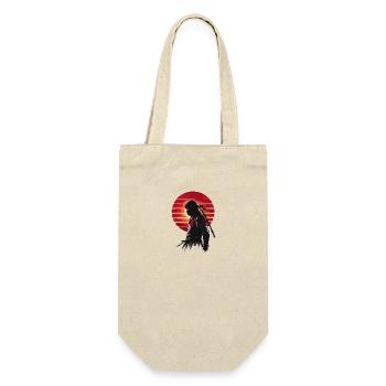 Mysteriöser Ninja-Krieger roten Sonnenuntergang - Geschenkbeutel für Flaschen - Natur - Vorne