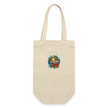 Sunshine Floral für Sommer und Frühling für einen - Geschenkbeutel für Flaschen - Natur - Vorne