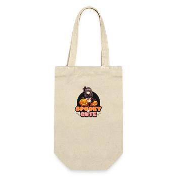 Halloween Schöne Hexe Frauen Männer Kürbis - Geschenkbeutel für Flaschen - Natur - Vorne