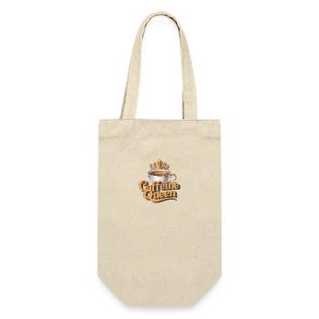 Caffeine Queen Kaffee Kaffeeliebhaberin - Geschenkbeutel für Flaschen - Natur - Vorne