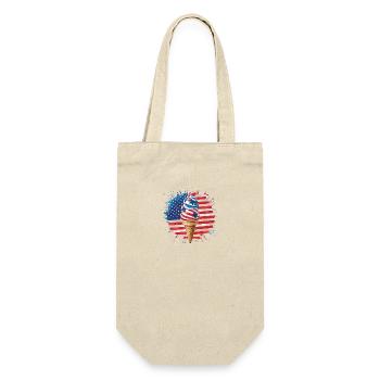 Patriotische amerikanische Flagge Eiscreme-Tüte - Geschenkbeutel für Flaschen - Natur - Vorne