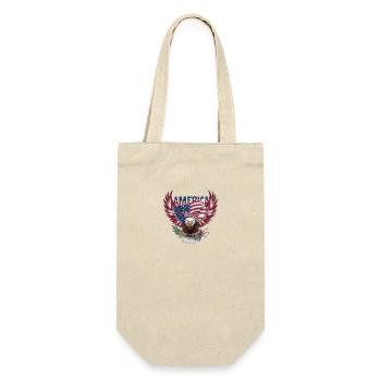 USA Flagge Adler für Patrioten - Geschenkbeutel für Flaschen - Natur - Vorne