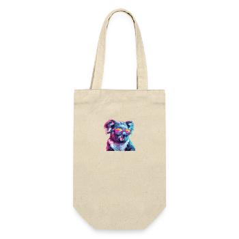Streetart Funky Koala Urban Rap Street - Geschenkbeutel für Flaschen - Natur - Vorne