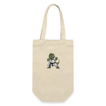 Dinosaurier Karate Kampfsport für Dinosaurier - Geschenkbeutel für Flaschen - Natur - Vorne