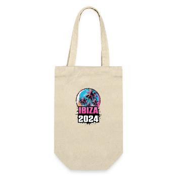 Ibiza 2024 Palmen - Geschenkbeutel für Flaschen - Natur - Vorne