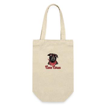 Cane Corso Mom für eine Cane Corso Hundehalterin - Geschenkbeutel für Flaschen - Natur - Vorne