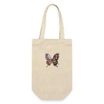 Bunte Blumen Schmetterling Naturliebhaber - Geschenkbeutel für Flaschen - Natur - Vorne
