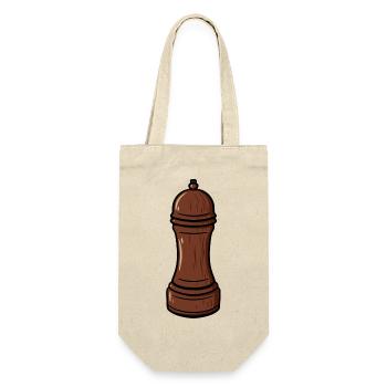 Pfeffermühle Salzmühle Pfefferstreuer Pfeffer Salz - Geschenkbeutel für Flaschen - Natur - Vorne