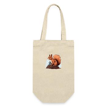 Herbst Eichhörnchen Wald Szene - Geschenkbeutel für Flaschen - Natur - Vorne
