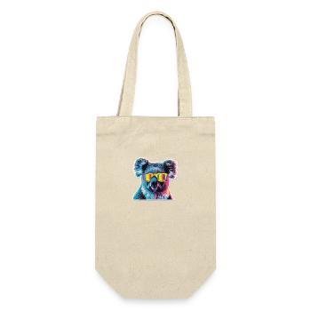 Streetart Funky Koala Urban Rap Street - Geschenkbeutel für Flaschen - Natur - Vorne
