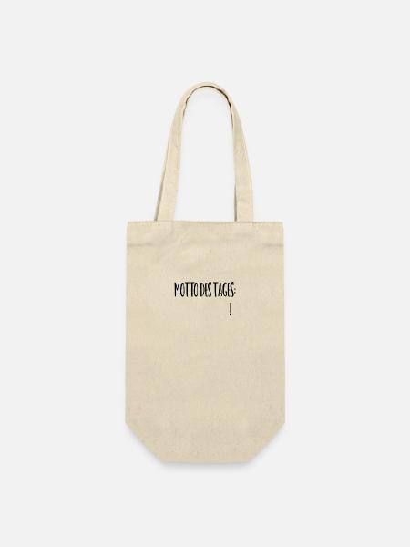 Motto des Tages: ___________ - Geschenkbeutel für Flaschen - Natur