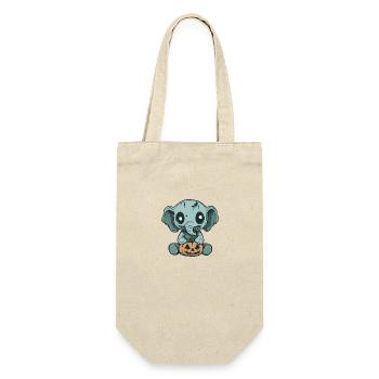 Elefant Halloween Lustig Zombie - Geschenkbeutel für Flaschen - Natur - Vorne