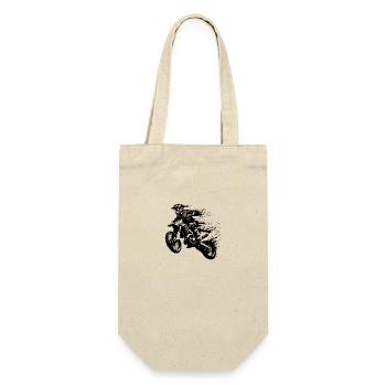 Motorsport Hobby Gelände Maschine im Sprung - Geschenkbeutel für Flaschen - Natur - Vorne