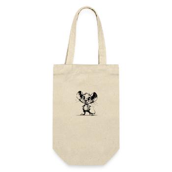 Mouse Sketch Big Ears Kids Pencil Style - Gift Bag for Bottles - nature - Front