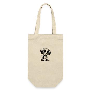 Cute Dog with Big Eyes Stroke Drawing - Gift Bag for Bottles - nature - Front