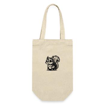 Kleines lachendes Eichhörnchen Kinder Zeichnung - Geschenkbeutel für Flaschen - Natur - Vorne