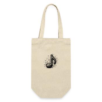 Musik Noten Tattoo Splash - Geschenkbeutel für Flaschen - Natur - Vorne