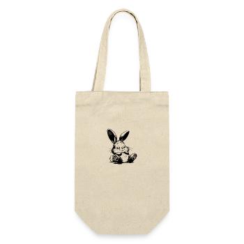 Petit lapin endormi avec de grandes oreilles - Sac à bouteille - nature - Devant