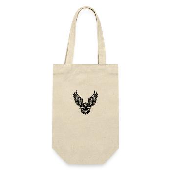 Kraftvoller Adler mit gespreizten Krallen - Geschenkbeutel für Flaschen - Natur - Vorne