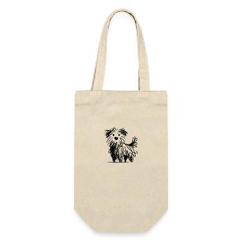 Minimalist Dog Sketch in Chaotic Lines - Gift Bag for Bottles - nature - Front