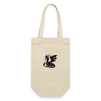 Eindrucksvoller Drache mit Flügeln und Hörnern - Geschenkbeutel für Flaschen - Natur - Vorne