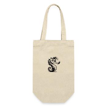 Clever Seahorse Kids Pencil Sketch - Gift Bag for Bottles - nature - Front