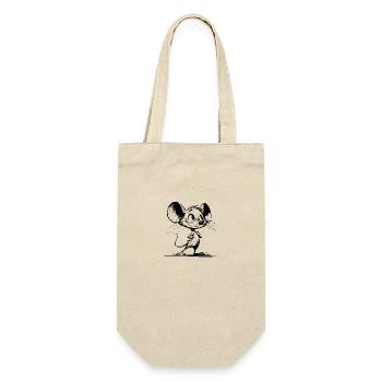 Cute baby mouse with huge eyes and ears - Gift Bag for Bottles - nature - Front